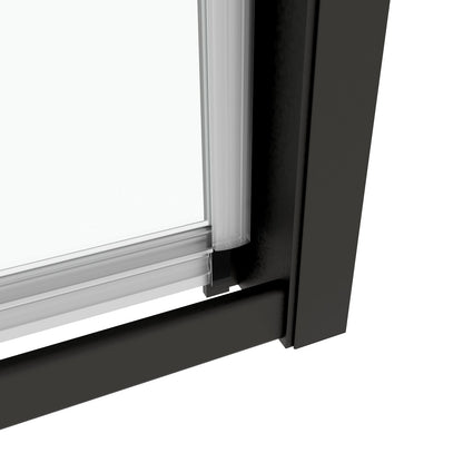 56-60in W x 71in H Pivot Swing Glass Shower Door, Matte Black, 6mm Clear SGCC