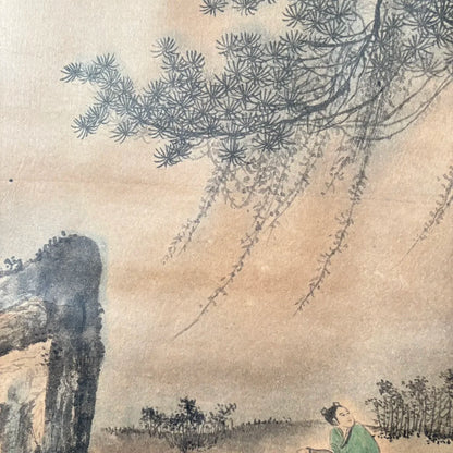 Tang Liuren Figure Hanging Scroll on Xuan Paper
