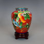 Traditional Chinese Handmade Copper-Based Cloisonne Enamel 5-inch Pomegranate Vase with Base