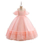 Girls' Lace Stitching Umbrella Princess Dress