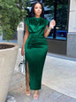 New Burgundy Cashmere Plus Size Dresses Women Dress Summer