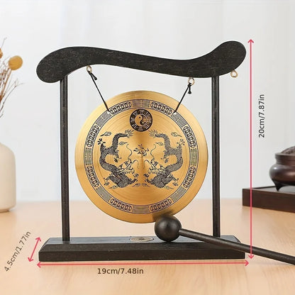 Bronze Meditation Gong with Wooden Frame and Mallet