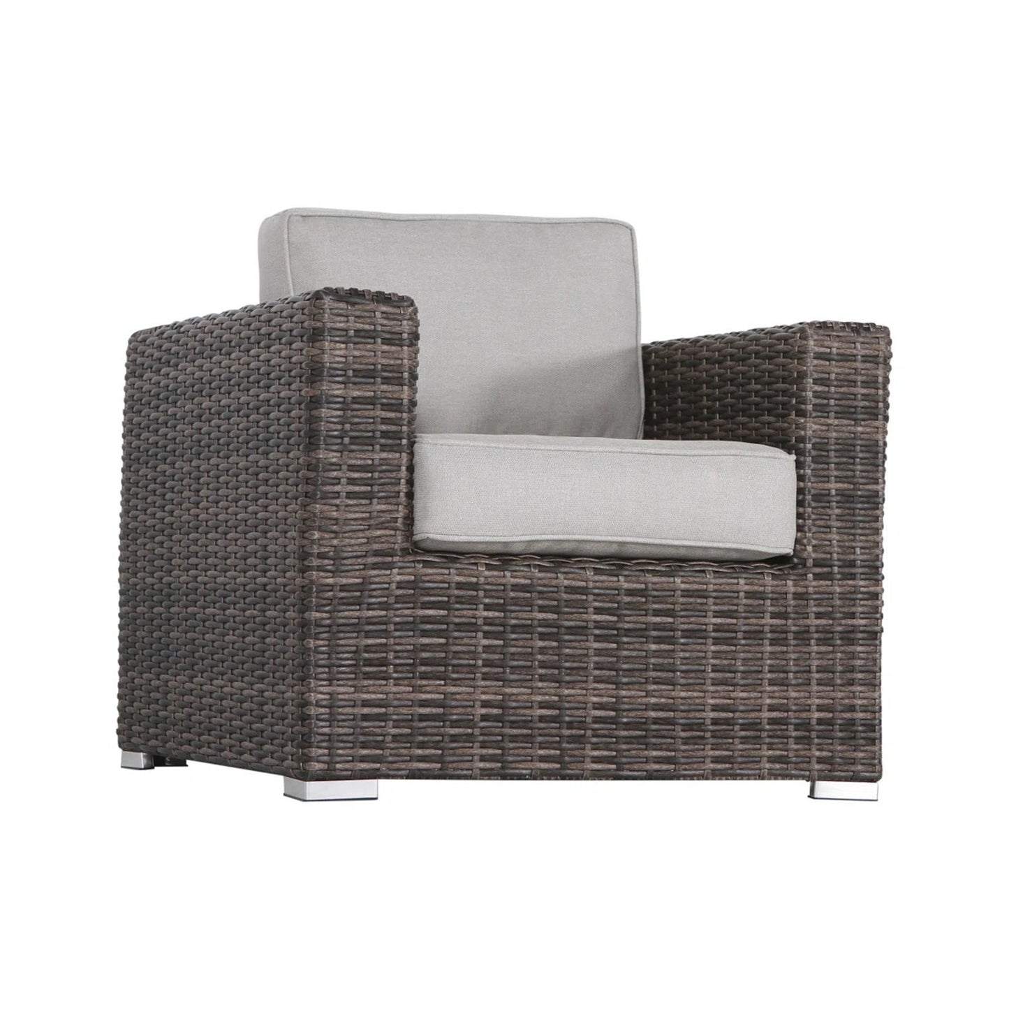 Outdoor Wicker Sofa Set 12pc Brown Aluminum Seats 8