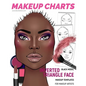 Makeup Charts - Face Charts for Makeup Artists: Black Model - INVERTED TRIANGLE face shape - Paperback