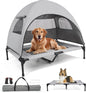 Elevated Outdoor Dog Bed with Canopy Cooling Pet Cot Camping Tent