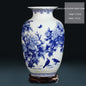 Chinese Porcelain Vase with Blue and White Flowers or Branches