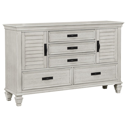 Franco 4-piece Eastern King Bedroom Set Distressed White