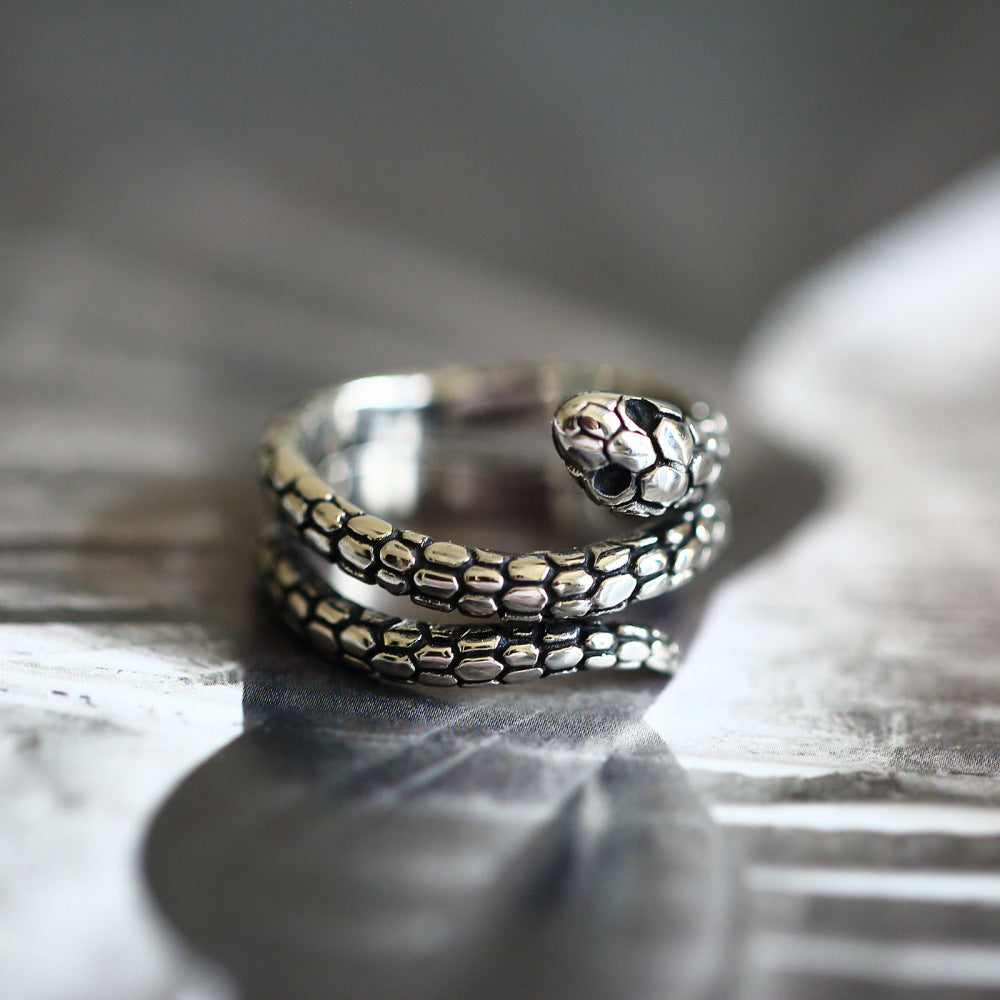 Mens Stainless Steel Animal Snake Ring