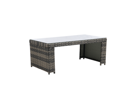 Outdoor Patio Rattan Set 6 Piece Seats 8 Dark Blue