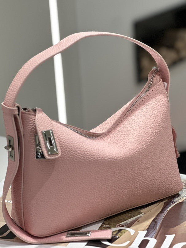 First-layer Cowhide Underarm Bag, New High-end Niche Design, Handbag, High-end Shoulder Pillow Bag