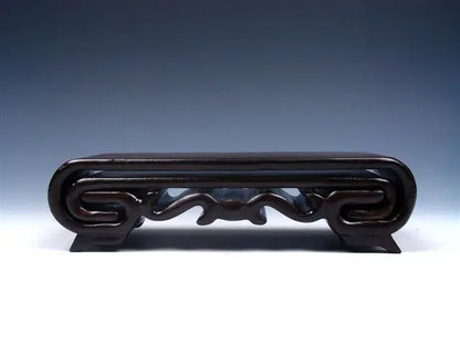 Mahogany Hardwood 2‑in‑1 Display Stand – For Netsuke, Snuff Bottles & Small Statues