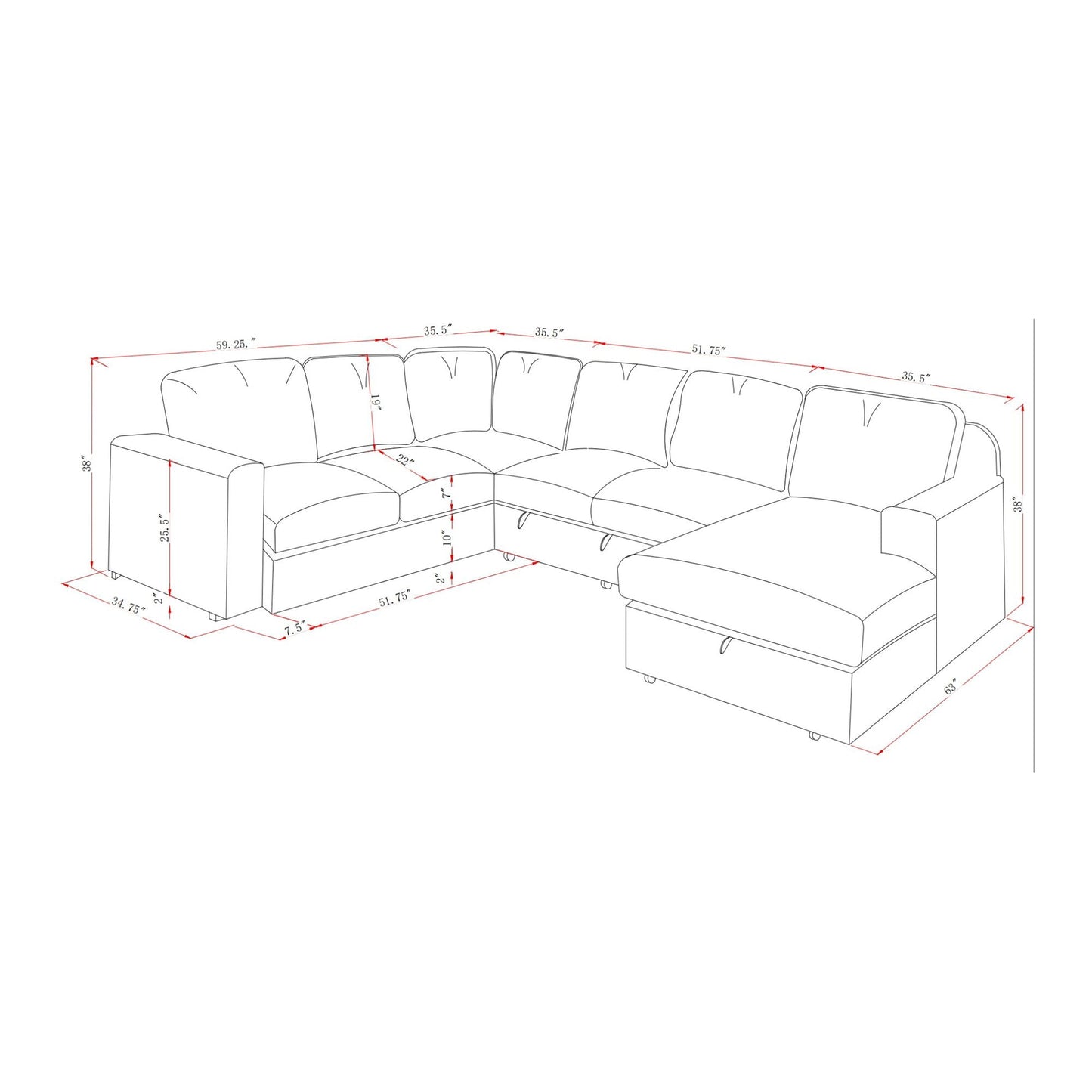 Melody - Contemporary Design Sectional Sofa