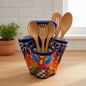 Talavera Utensil Holder | Colorful Handmade Mexican Organizer