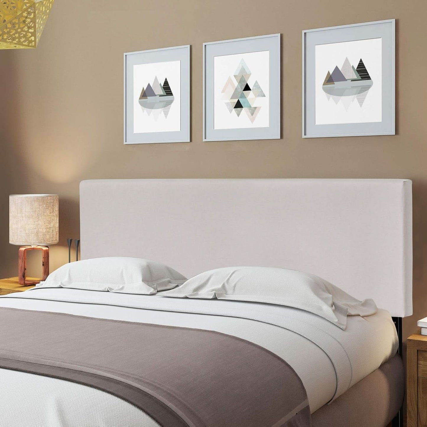 Stylish King Size Headboard in Fog Color Design