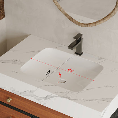Modern Free-Standing Bathroom Vanity with Ceramic Sink & Sintered Stone Top