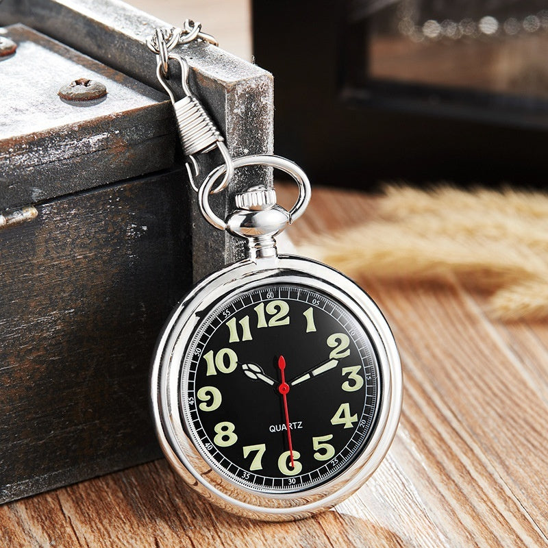 Qing Dynasty Ancient Open-Back Digital Antique-Style Quartz Pocket Watch
