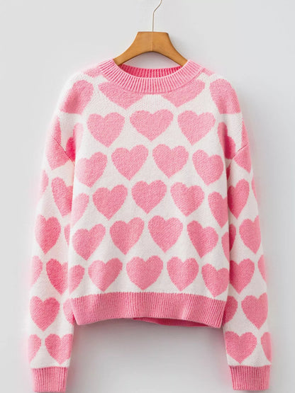 Valentine Heart Round Neck Sweater