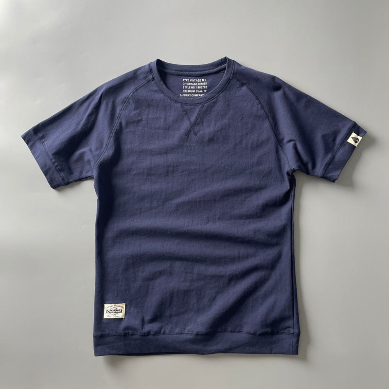 Mens Retro Crew-Neck Short-Sleeve T-Shirt