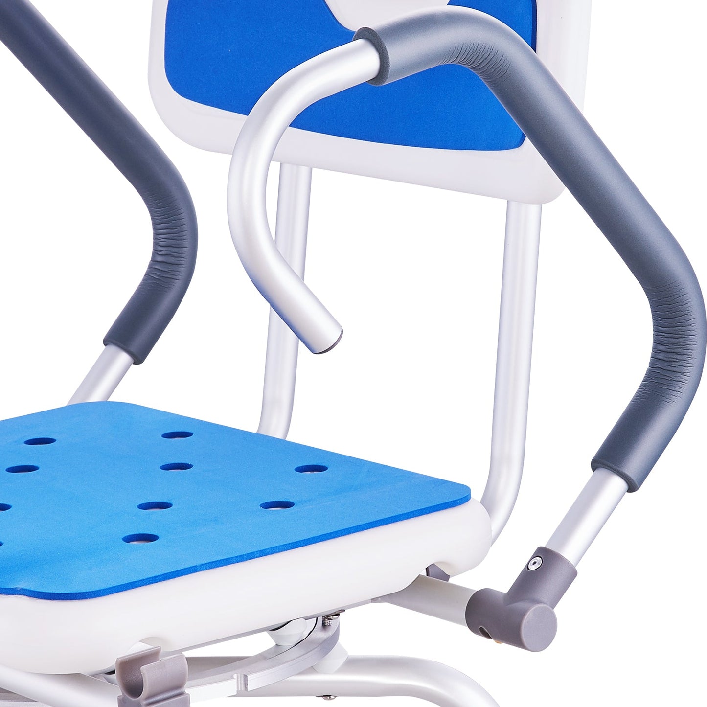 Shower Chair 360 Degree Swivel Aluminum 400 LB Pivoting Arms Adjustable