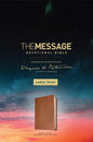 The Message Devotional Bible, Large Print (Leather-Look, Brown): Featuring Notes and Reflections from Eugene H. Peterson - Imitation Leather