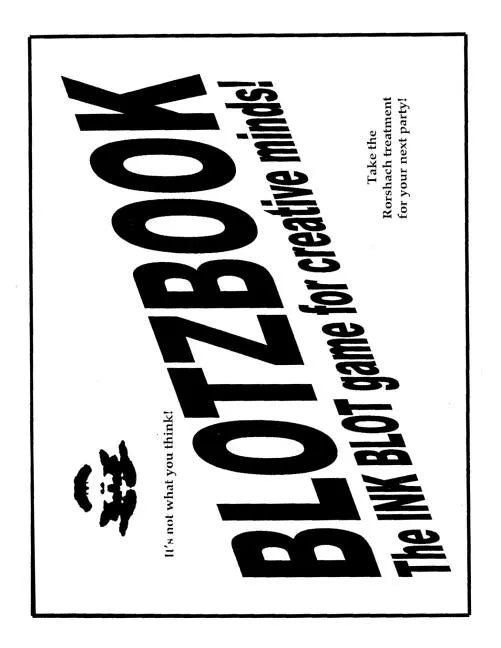 Blotzbook: The INK BLOT game for creative minds! - Paperback