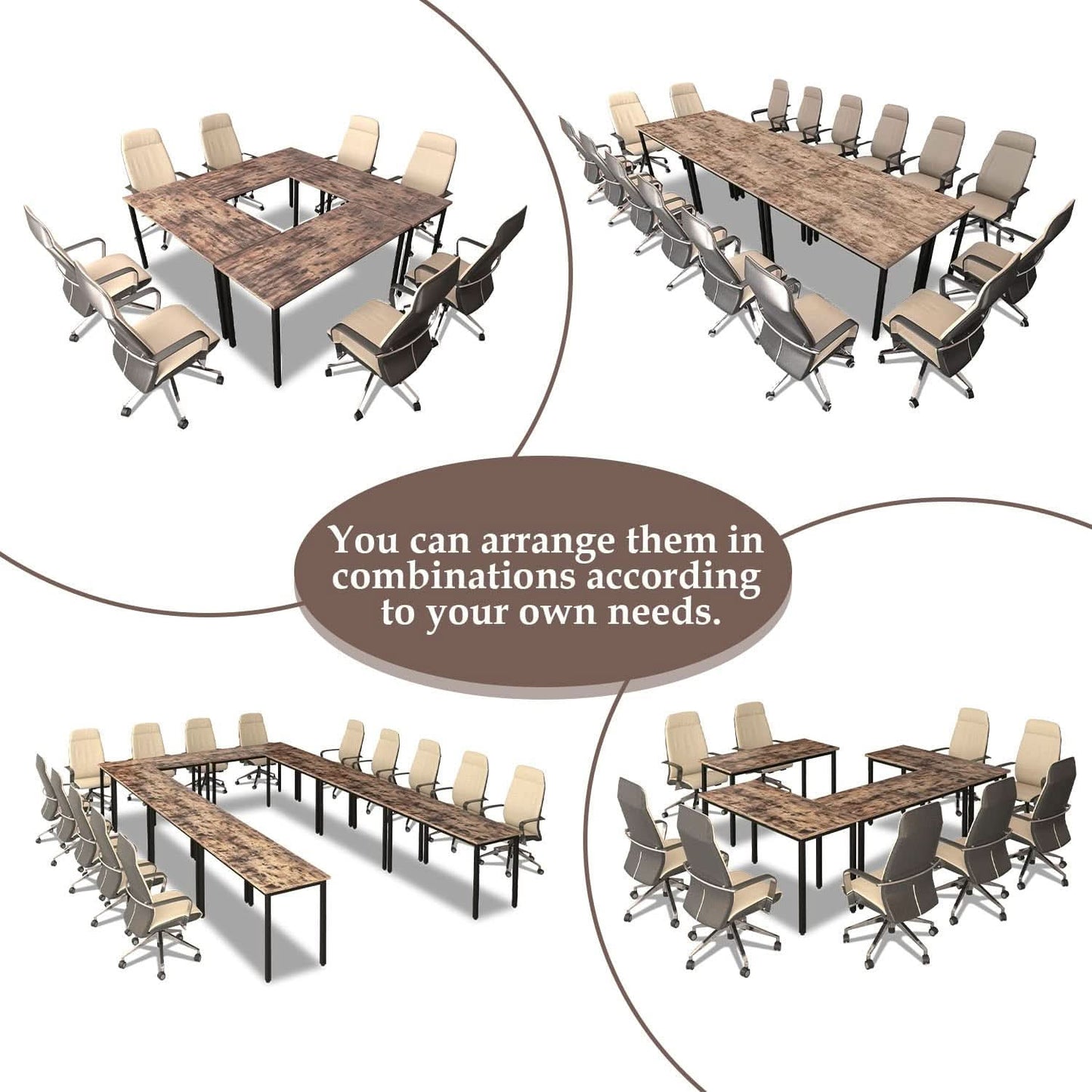 Rustic Vintage Brown Conference Table For 16 Seats