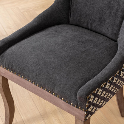 Ultra Side Dining Chair, Thickened fabric chairs with neutrally toned solid