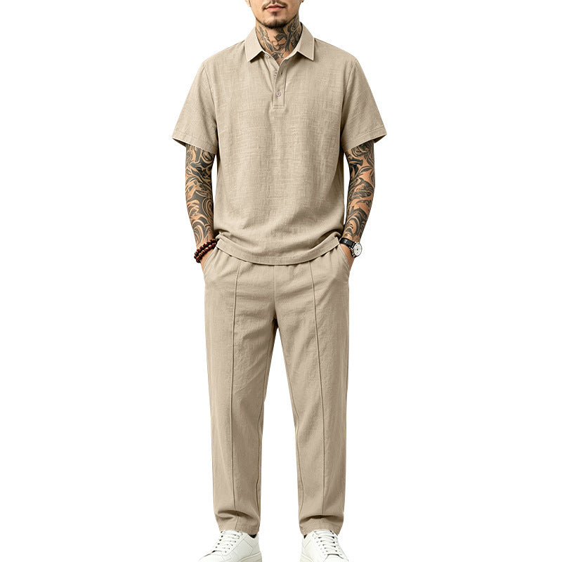 Mens Loose-fitting Top And Trousers Set