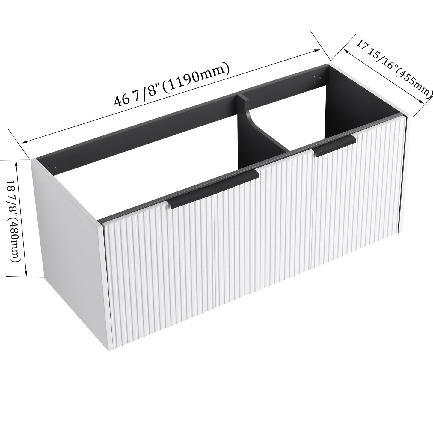 Contemporary Wall Mounted Bathroom Vanity With Soft Close Doors