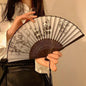 Portable Hand Fold Fan New Chinese Style Dance Props Retro Shell Fan Woman Men Bamboo Wood Silk Flower Folding Fan