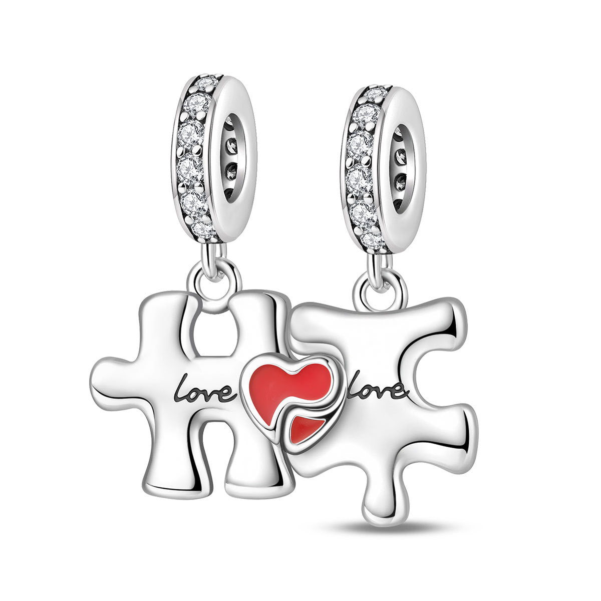 DIY Bracelet With Heart-Shaped Rose Beads And Pendant Accessories