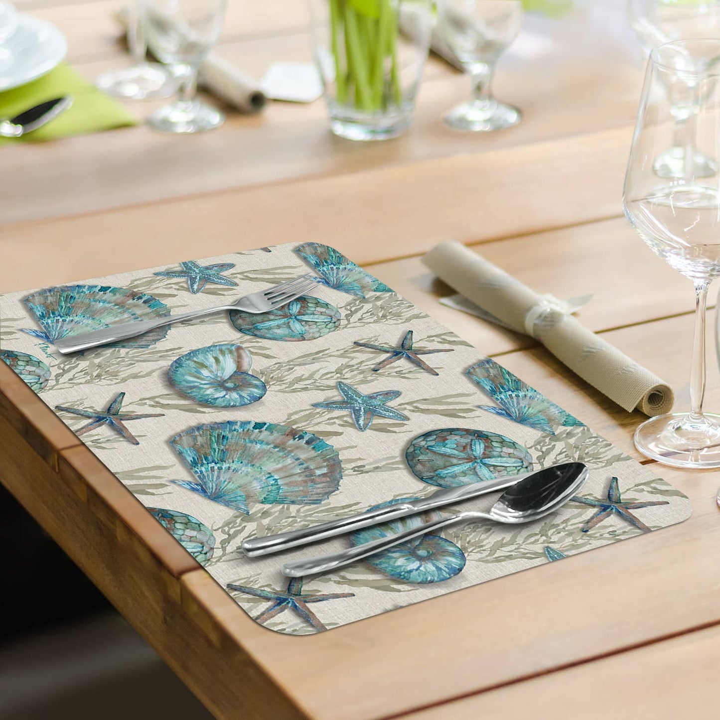 Beach Shells Reversible Rectangular Plastic Placemat