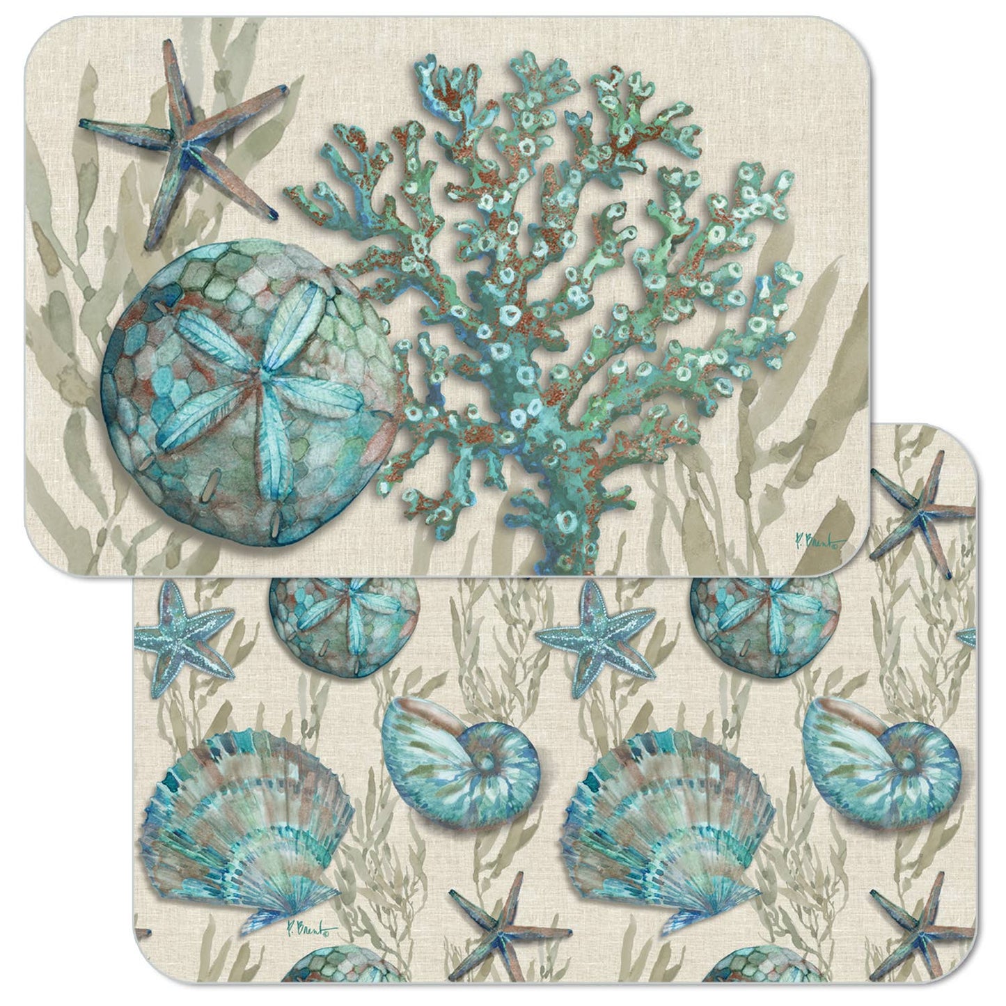 Beach Shells Reversible Rectangular Plastic Placemat