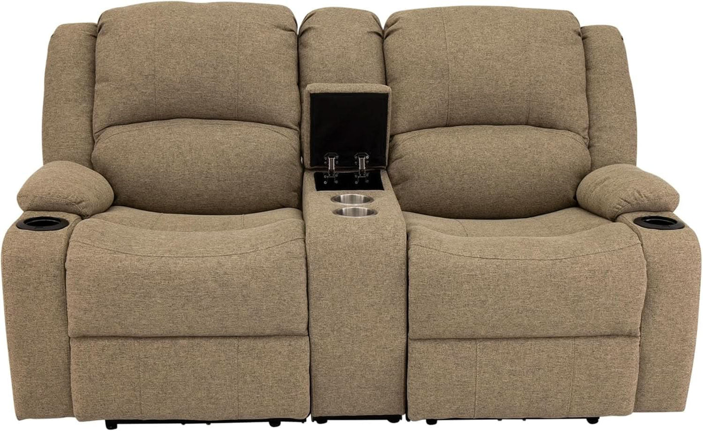 Powered Double RV Wall Hugger Recliner Sofa 67 Inch Oatmeal