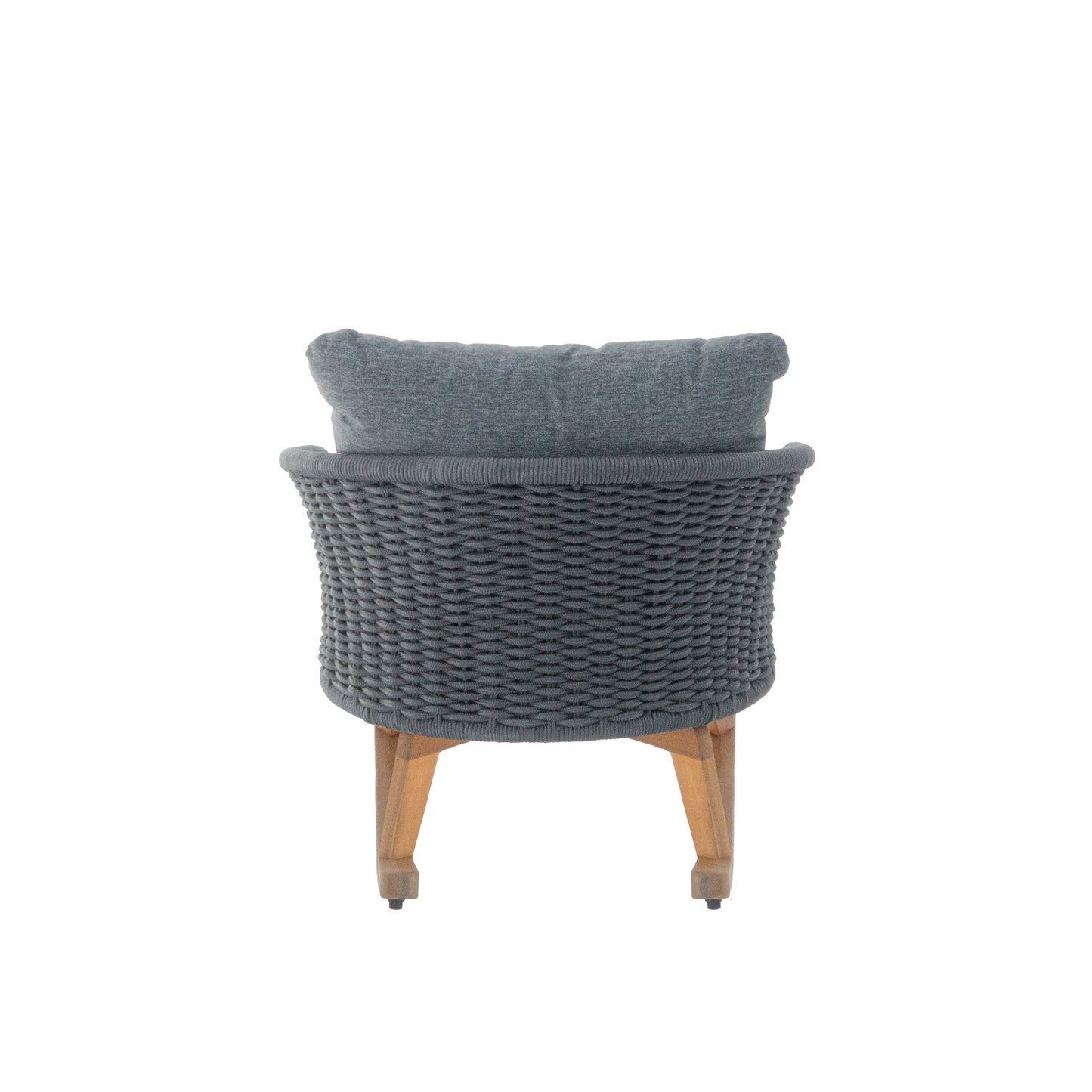 Outdoor Rocking Chair Rope Wood Gray Natural Set of 2 29.5in