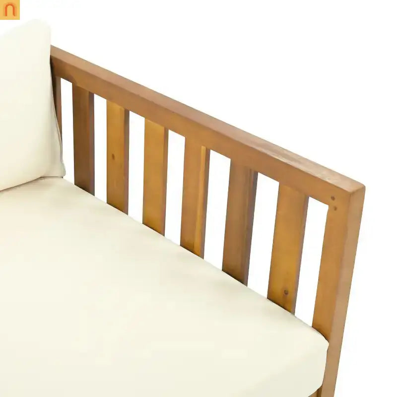 Outdoor Patio Acacia Wood Teak Slat Panel 3-Seater 67.5in