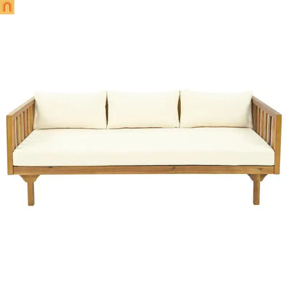 Outdoor Patio Acacia Wood Teak Slat Panel 3-Seater 67.5in