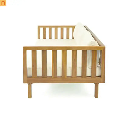 Outdoor Patio Acacia Wood Teak Slat Panel 3-Seater 67.5in