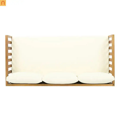 Outdoor Patio Acacia Wood Teak Slat Panel 3-Seater 67.5in