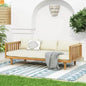 Outdoor Patio Acacia Wood Teak Slat Panel 3-Seater 67.5in