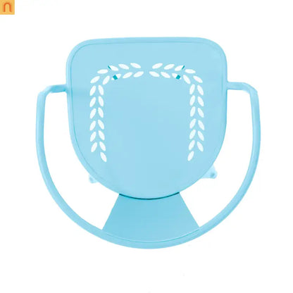 Outdoor Bistro Set Cast Iron Matte Light Blue Floral 3 Piece
