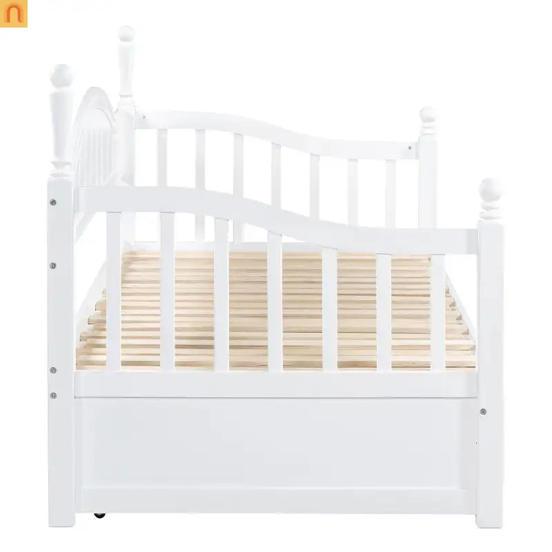 Twin Daybed Wood Frame White Storage Trundle Drawers