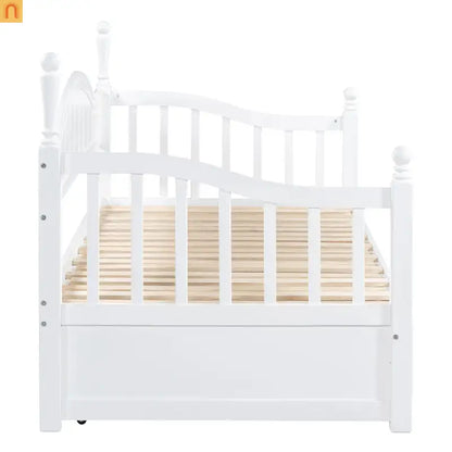 Twin Daybed Wood Frame White Storage Trundle Drawers