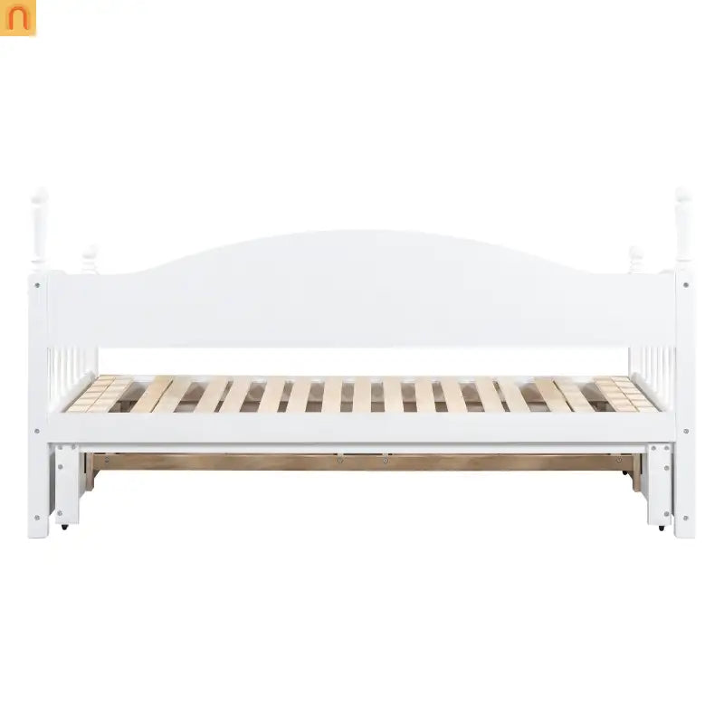 Twin Daybed Wood Frame White Storage Trundle Drawers