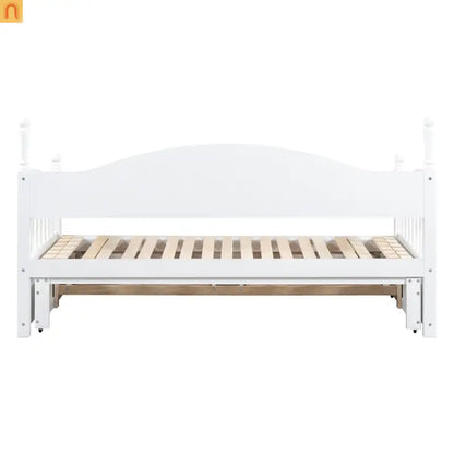Twin Daybed Wood Frame White Storage Trundle Drawers