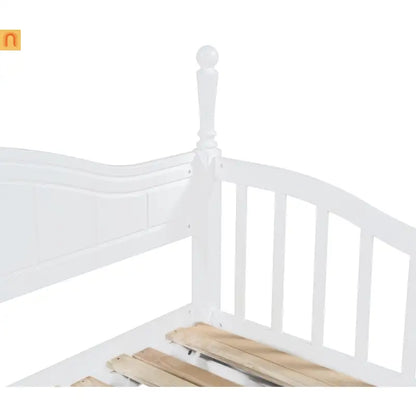 Twin Daybed Wood Frame White Storage Trundle Drawers