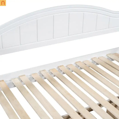 Twin Daybed Wood Frame White Storage Trundle Drawers
