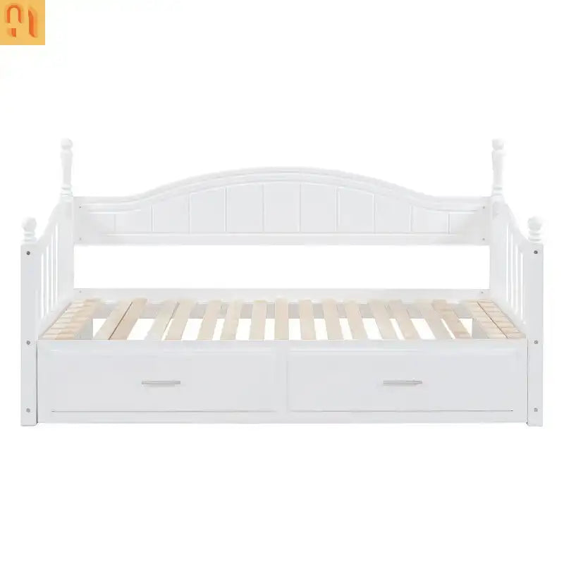 Twin Daybed Wood Frame White Storage Trundle Drawers