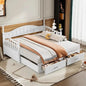 Twin Daybed Wood Frame White Storage Trundle Drawers