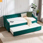 Twin Daybed Velvet Emerald Button Tufted USB Side Pockets